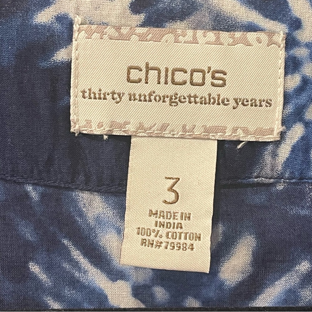 Chico's Marvelous Motif Maddie Beaded Tunic Beachy Vacation Resort Wear top 3 - Picture 9 of 11